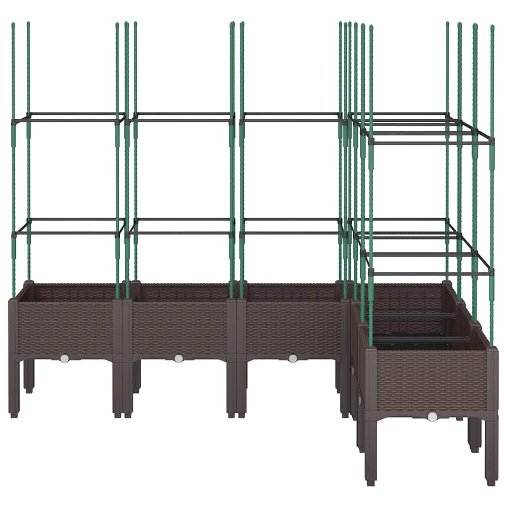 Garden Planter with Trellis Brown 160x120x142.5 cm PP