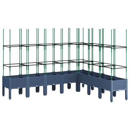 Garden Planter with Trellis Blue Grey 200x160x142.5 cm PP