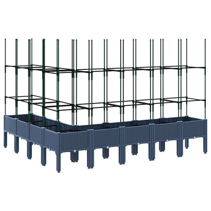 Garden Planter with Trellis Blue Grey 200x160x142.5 cm PP