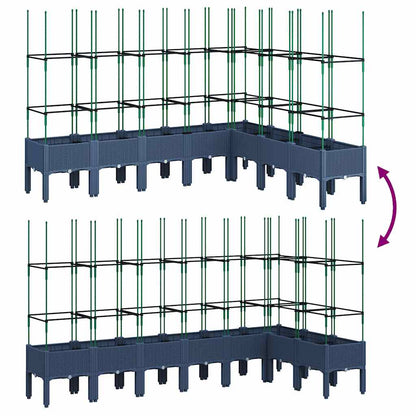 Garden Planter with Trellis Blue Grey 200x160x142.5 cm PP