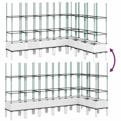 Garden Planter with Trellis White 200x160x142.5 cm PP