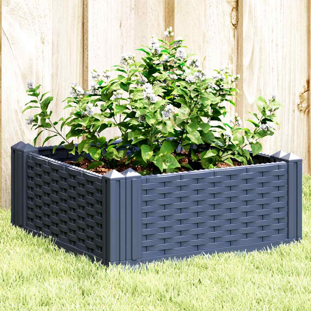 Garden Planter with Pegs Blue Grey 42.5x42.5x28.5 cm PP