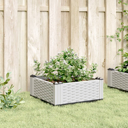 Garden Planter with Pegs White 42.5x42.5x28.5 cm PP