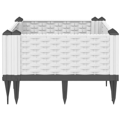 Garden Planter with Pegs White 42.5x42.5x28.5 cm PP