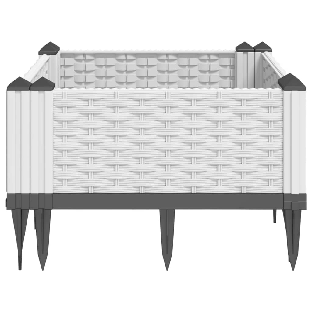 Garden Planter with Pegs White 42.5x42.5x28.5 cm PP