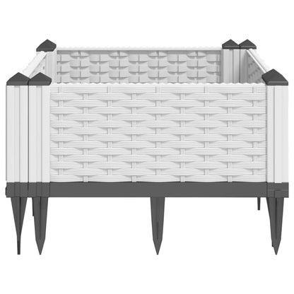 Garden Planter with Pegs White 42.5x42.5x28.5 cm PP