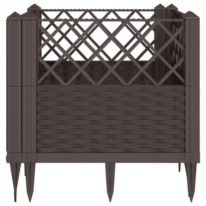 Garden Planter with Pegs Brown 43.5x43.5x43.5 cm PP