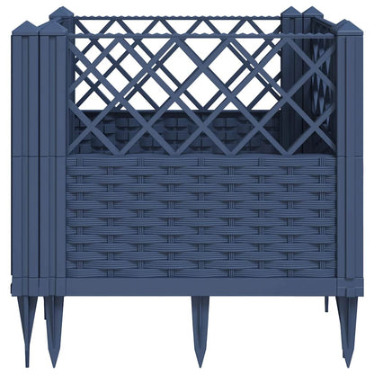 Garden Planter with Pegs Blue Grey 43.5x43.5x43.5 cm PP