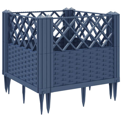 Garden Planter with Pegs Blue Grey 43.5x43.5x43.5 cm PP