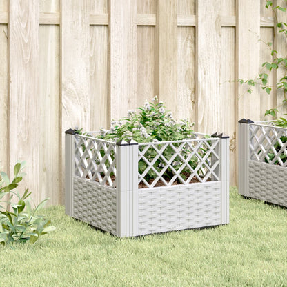 Garden Planter with Pegs White 43.5x43.5x43.5 cm PP