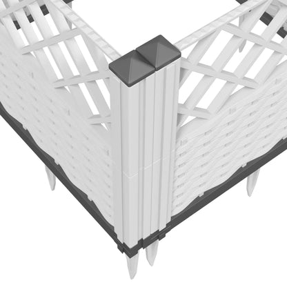 Garden Planter with Pegs White 43.5x43.5x43.5 cm PP