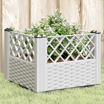Garden Planter with Pegs White 43.5x43.5x43.5 cm PP