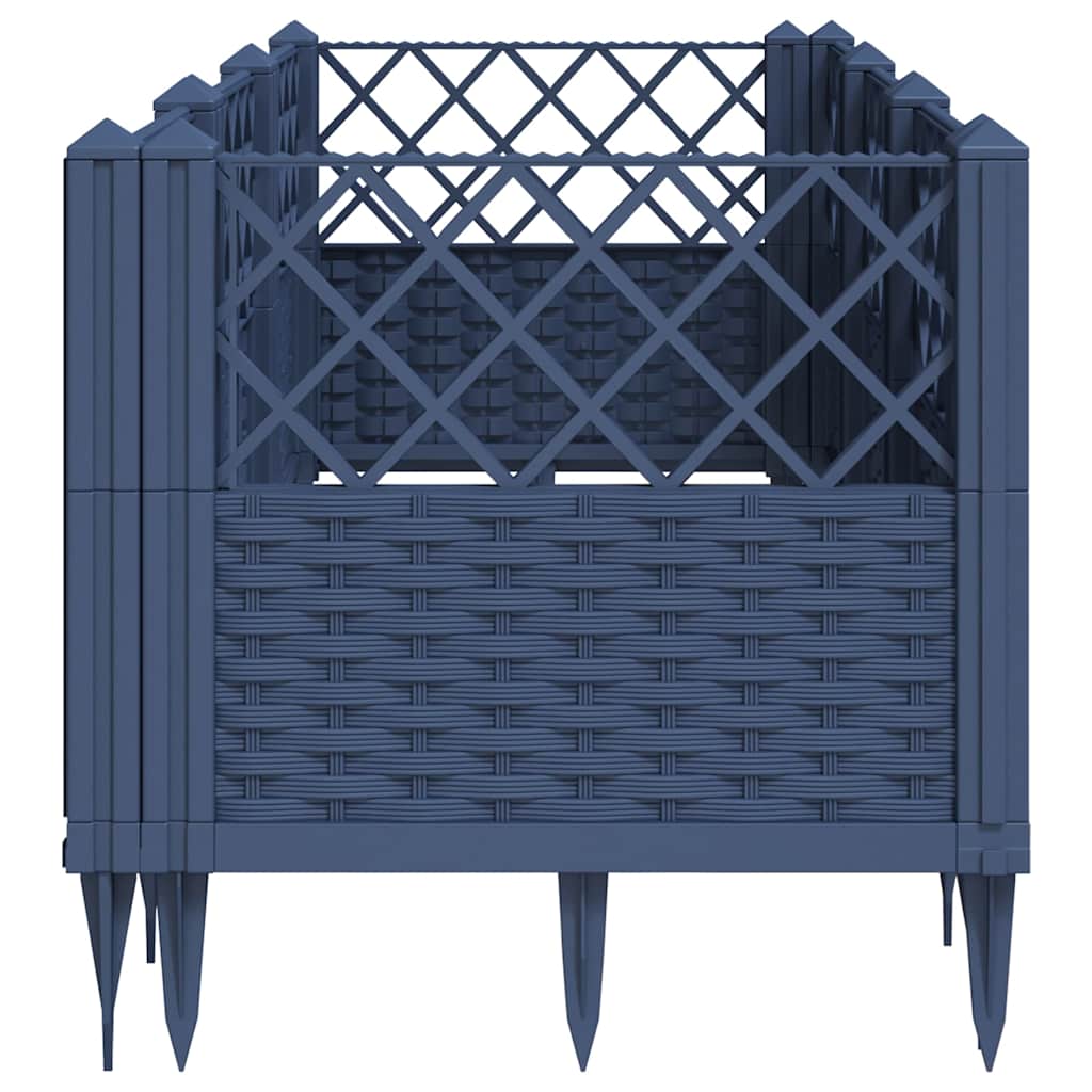 Garden Planter with Pegs Blue Grey 123.5x43.5x43.5 cm PP