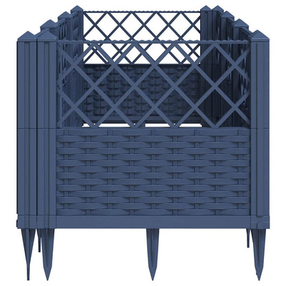 Garden Planter with Pegs Blue Grey 123.5x43.5x43.5 cm PP