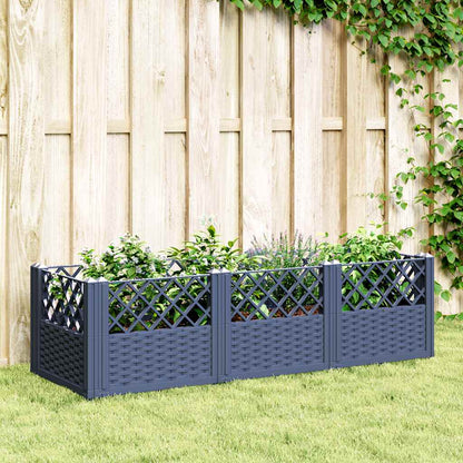 Garden Planter with Pegs Blue Grey 123.5x43.5x43.5 cm PP