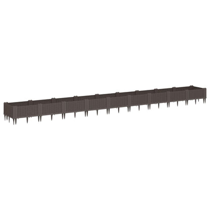 Garden Planter with Pegs Brown 362.5x42.5x28.5 cm PP