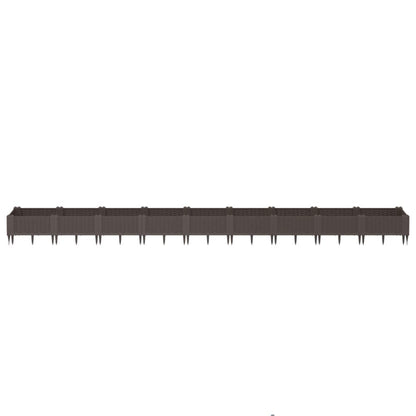 Garden Planter with Pegs Brown 362.5x42.5x28.5 cm PP