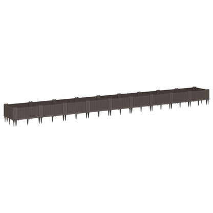 Garden Planter with Pegs Brown 362.5x42.5x28.5 cm PP