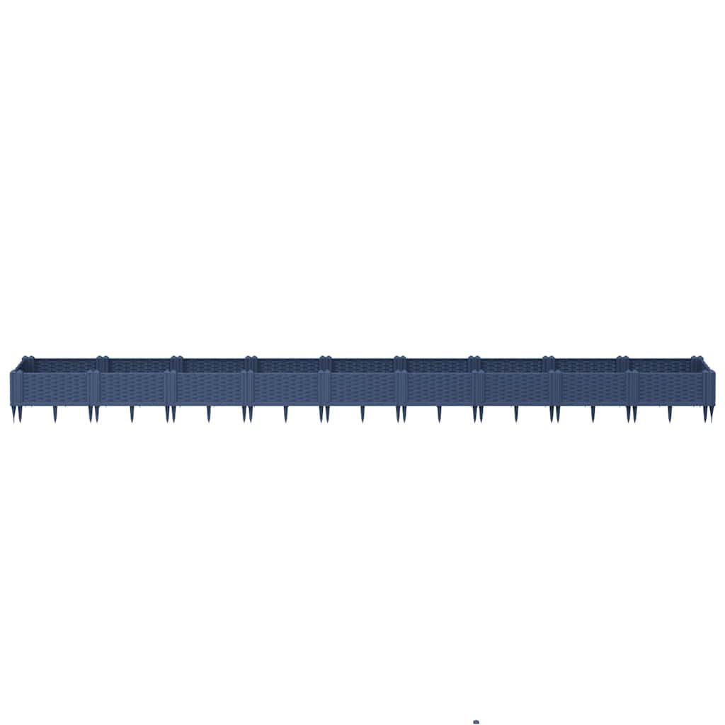 Garden Planter with Pegs Blue Grey 362.5x42.5x28.5 cm PP