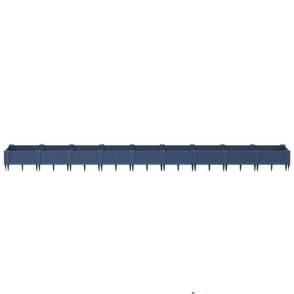 Garden Planter with Pegs Blue Grey 362.5x42.5x28.5 cm PP