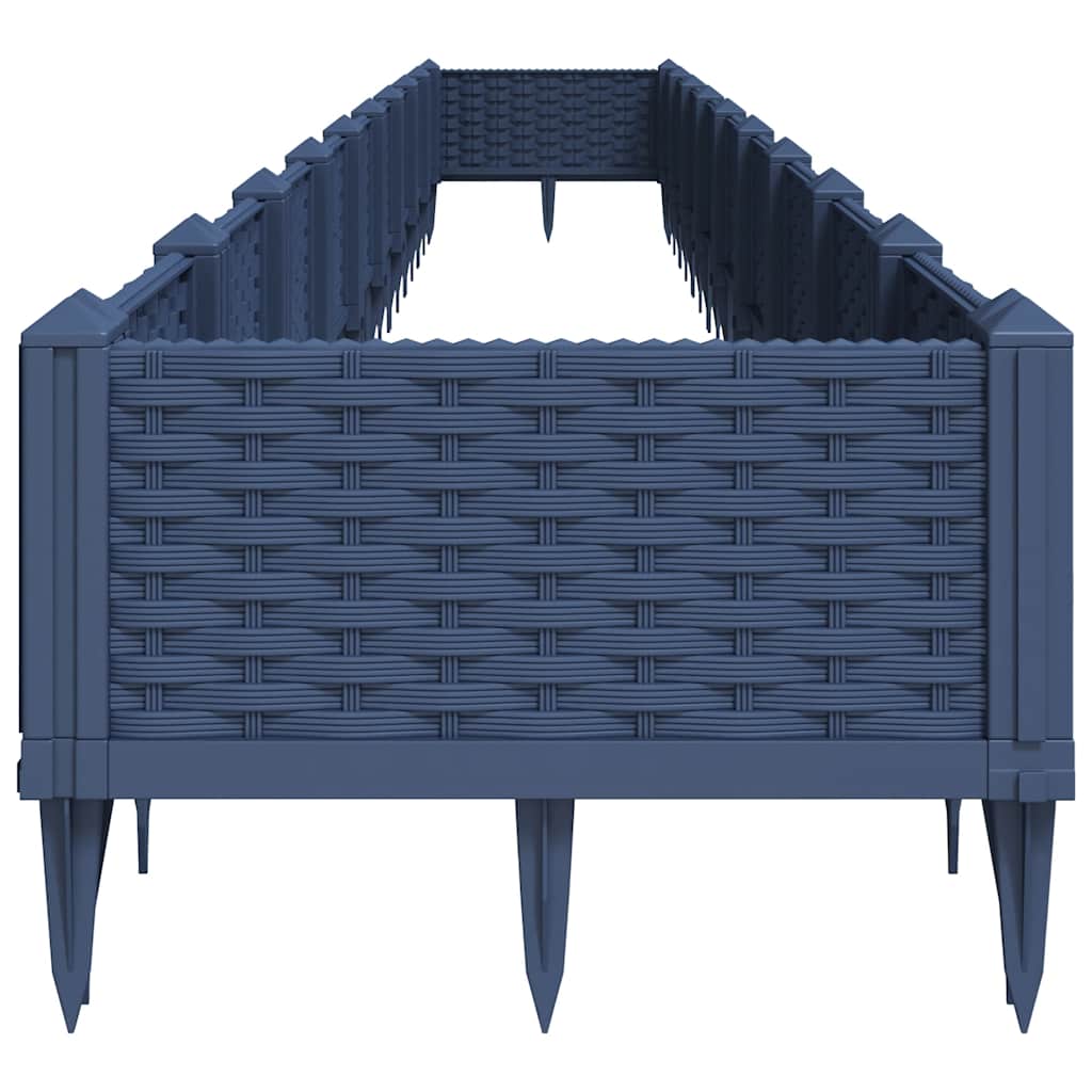 Garden Planter with Pegs Blue Grey 362.5x42.5x28.5 cm PP