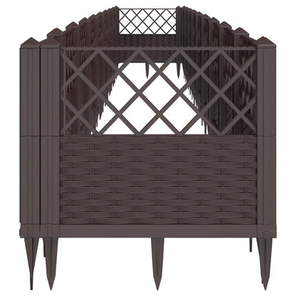 Garden Planter with Pegs Brown 363.5x43.5x43.5 cm PP