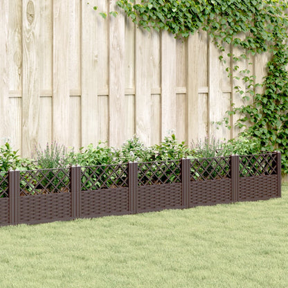 Garden Planter with Pegs Brown 363.5x43.5x43.5 cm PP