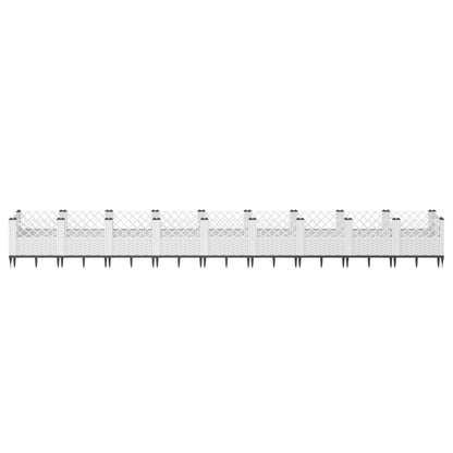 Garden Planter with Pegs White 363.5x43.5x43.5 cm PP