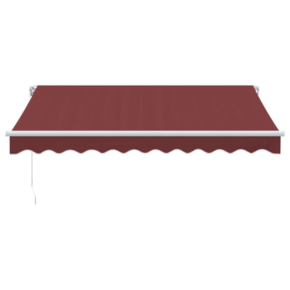 Manual Retractable Awning with LED Burgundy 300x250 cm