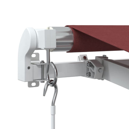 Manual Retractable Awning with LED Burgundy 300x250 cm