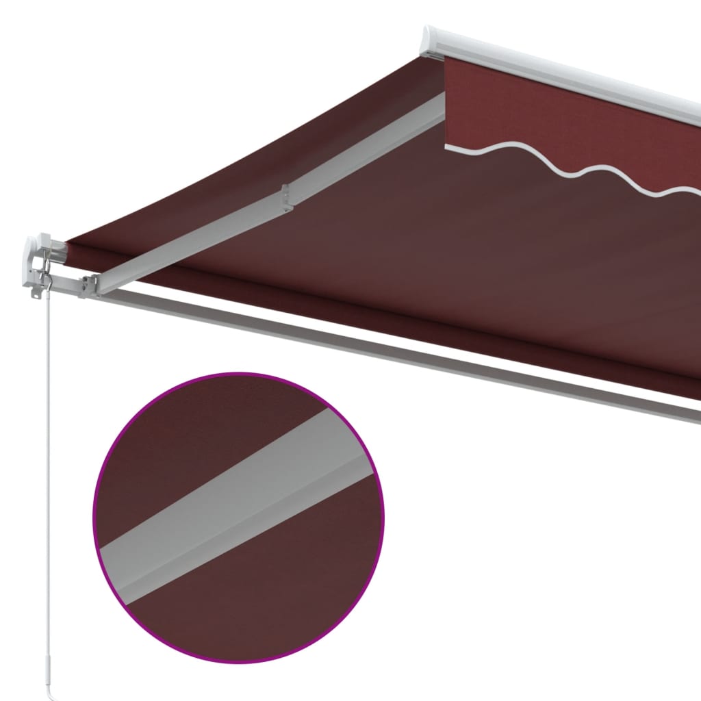 Manual Retractable Awning Burgundy 350x250 cm
