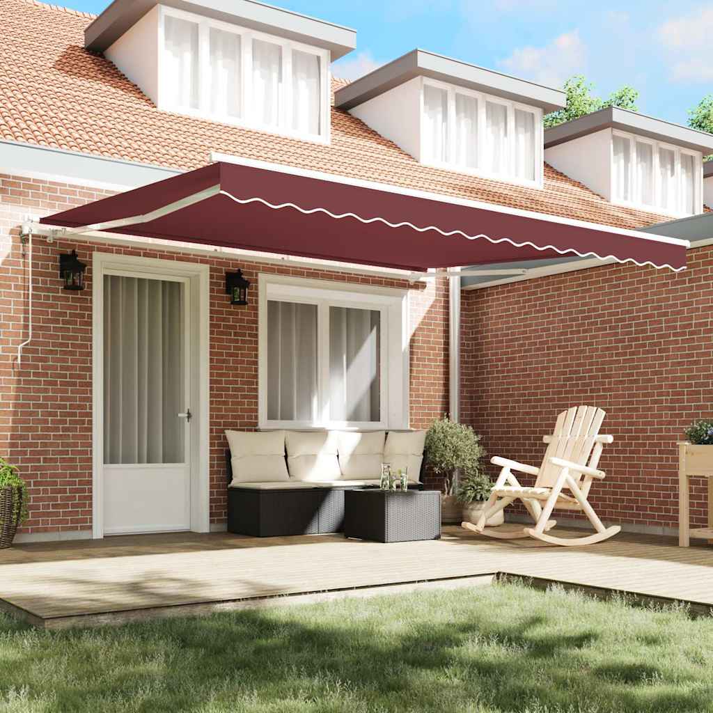 Automatic Retractable Awning Burgundy 400x300 cm