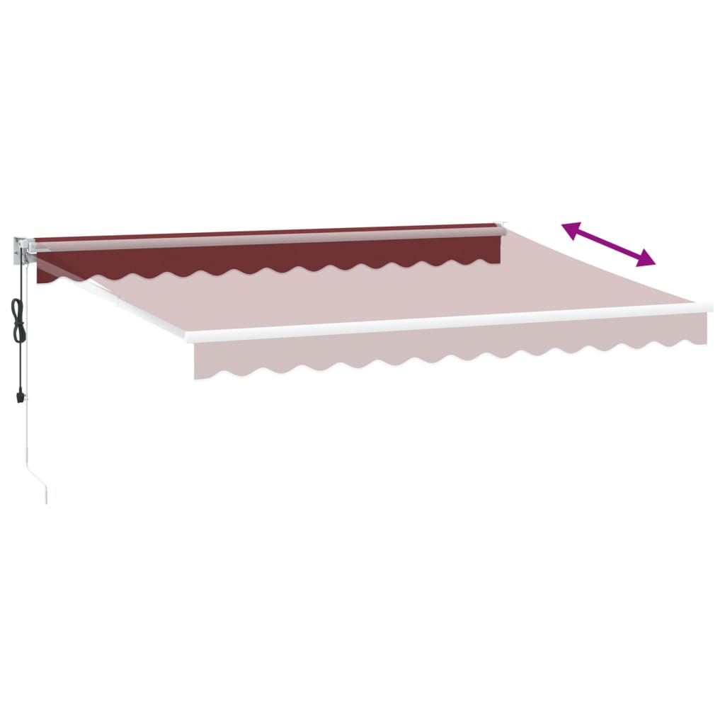 Automatic Retractable Awning Burgundy 350x250 cm