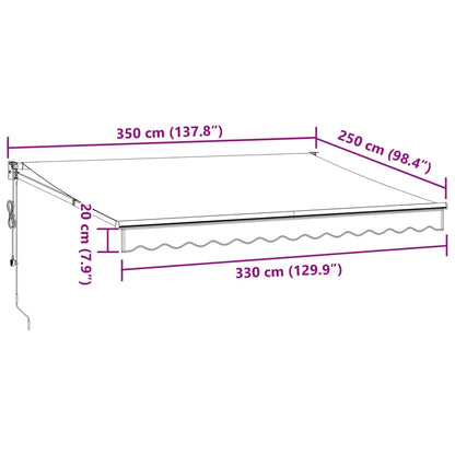 Automatic Retractable Awning Burgundy 350x250 cm