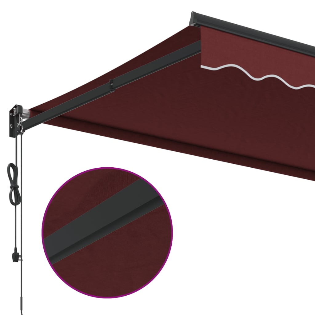 Automatic Retractable Awning Burgundy 350x250 cm