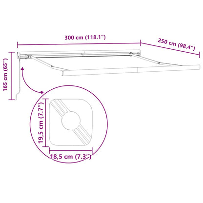 Manual Retractable Awning Burgundy 300x250 cm