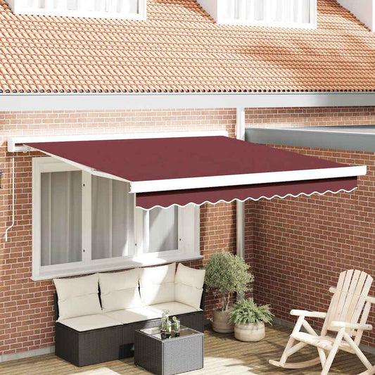 Manual Retractable Awning Burgundy 300x250 cm