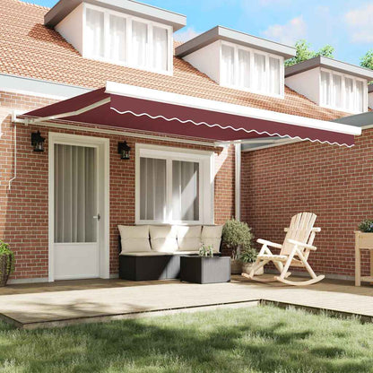 Manual Retractable Awning Burgundy 400x300 cm