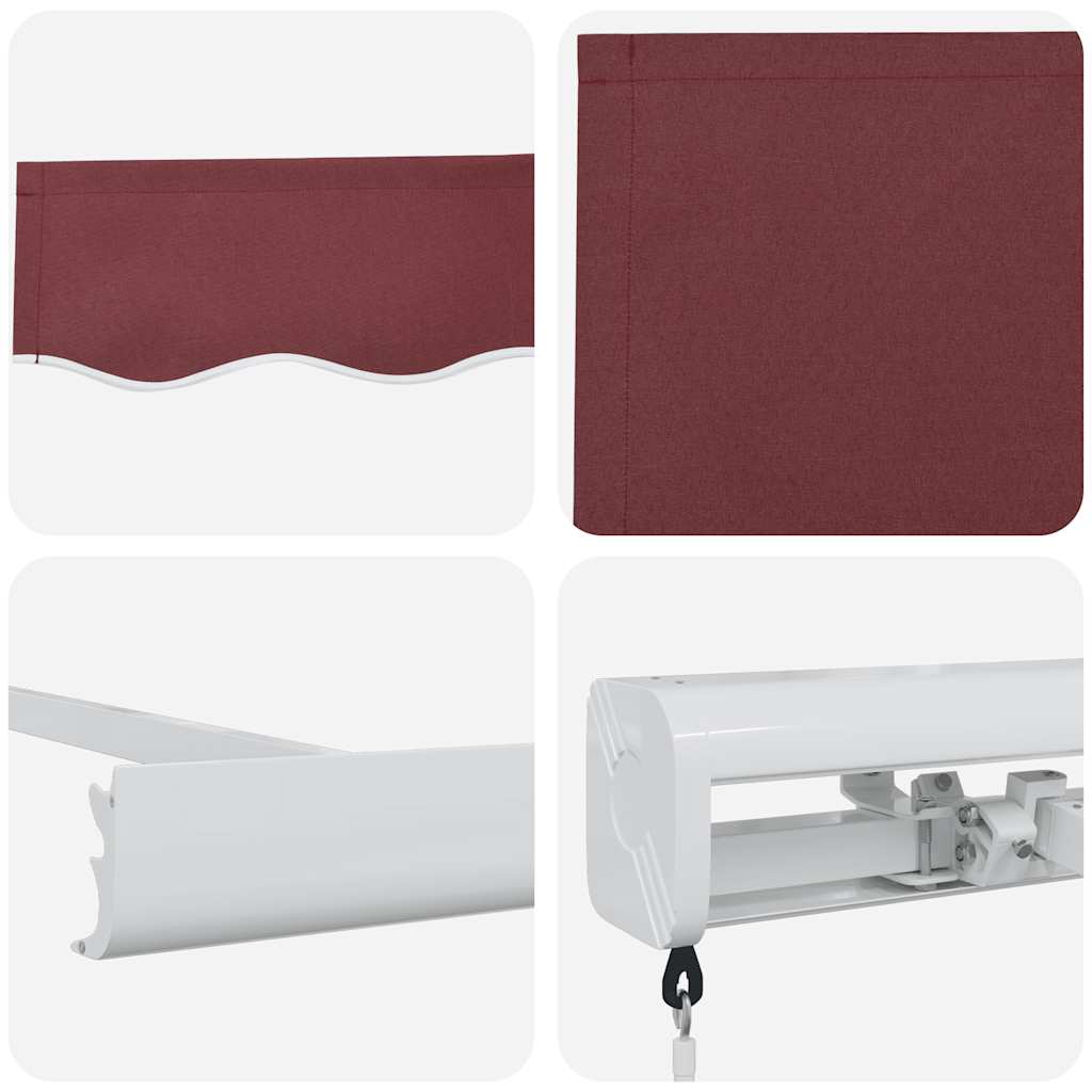Manual Retractable Awning Burgundy 400x300 cm
