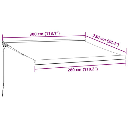 Manual Retractable Awning Burgundy 300x250 cm