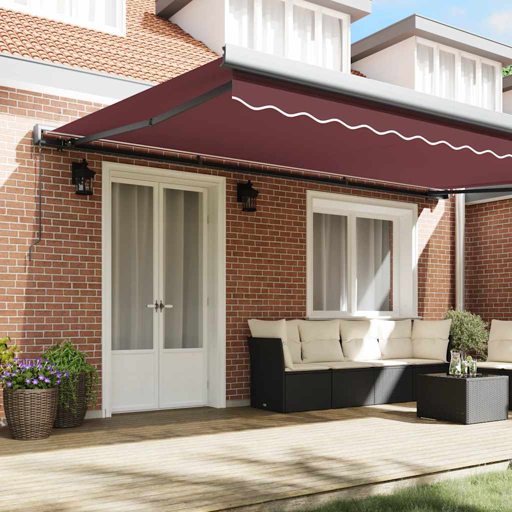 Automatic Retractable Awning Burgundy 300x250 cm