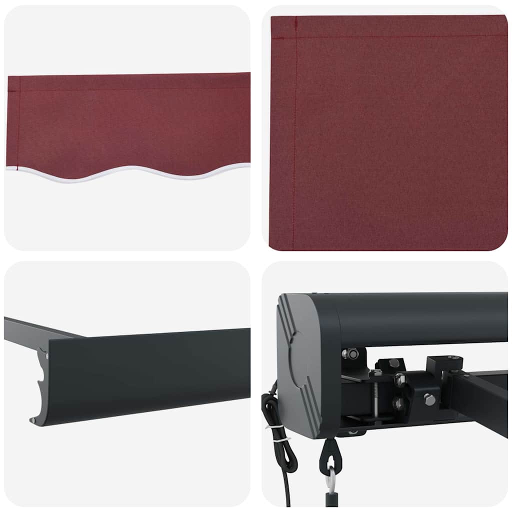 Automatic Retractable Awning Burgundy 400x300 cm