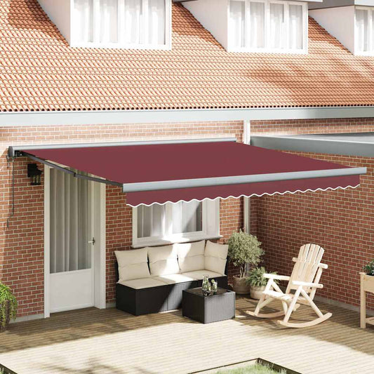 Automatic Retractable Awning Burgundy 400x300 cm