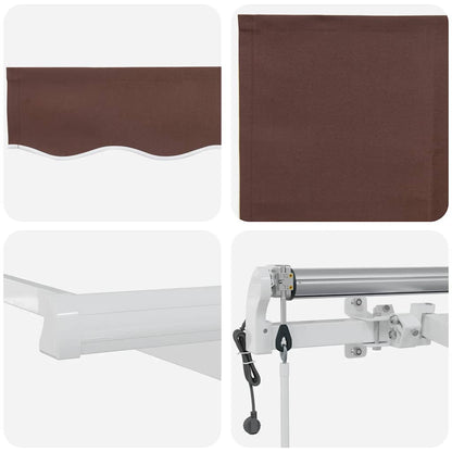 Automatic Retractable Awning Brown 300x250 cm