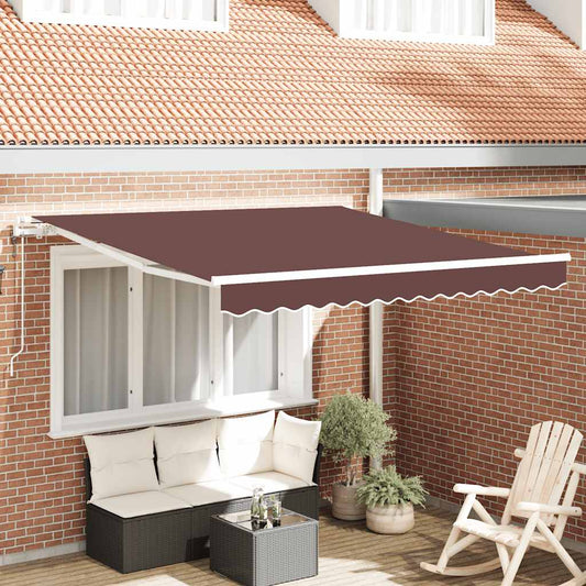 Automatic Retractable Awning Brown 300x250 cm