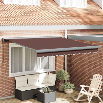 Manual Retractable Awning Brown 300x250 cm