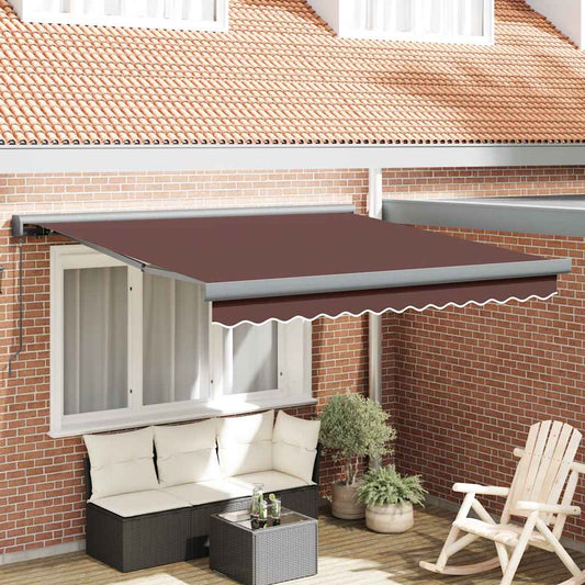 Manual Retractable Awning Brown 300x250 cm