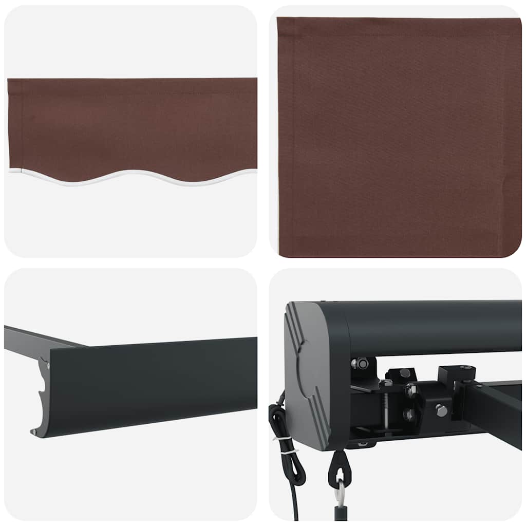 Automatic Retractable Awning Brown 300x250 cm
