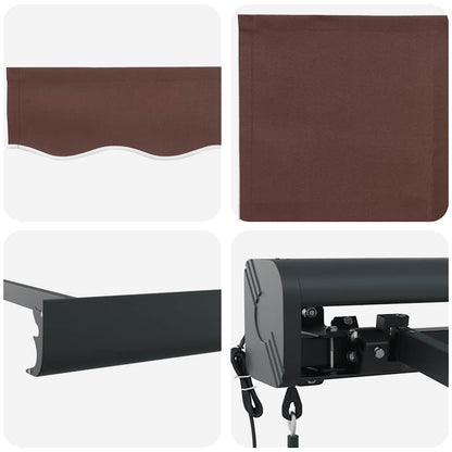 Automatic Retractable Awning Brown 300x250 cm