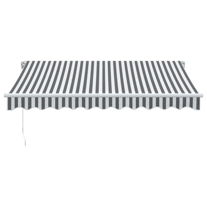 Manual Retractable Awning with LED Anthracite&White 300x250 cm